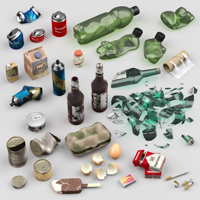 garbage 3D Model .c4d .max .obj .3ds .fbx .stl .blend 