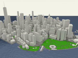 nyc lower manhattan financial district 3D Модель