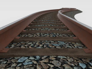 v&iacute;as de ferrocarril enlosables Modelo 3D
