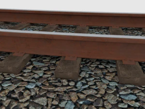 v&iacute;as de ferrocarril enlosables Modelo 3D