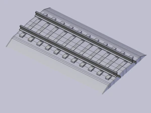 v&iacute;as de ferrocarril enlosables Modelo 3D