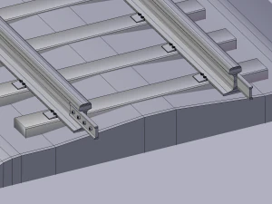 v&iacute;as de ferrocarril enlosables Modelo 3D