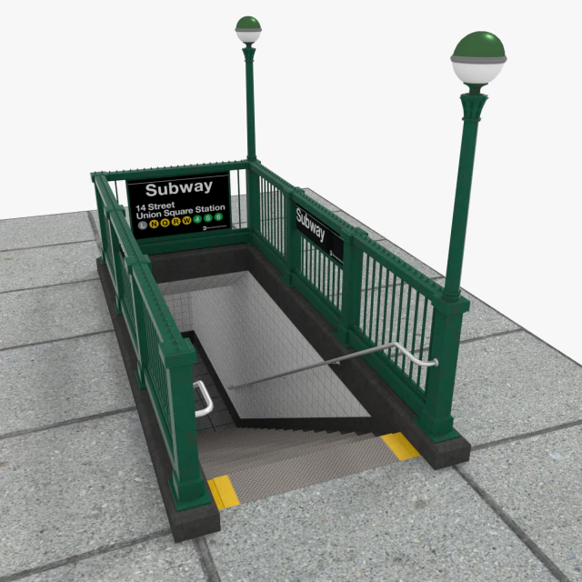 nyc subway entrance 3D Model .c4d .max .obj .3ds .fbx .stl .blend