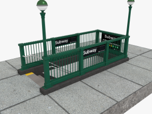 nyc subway entrance Modelo 3D