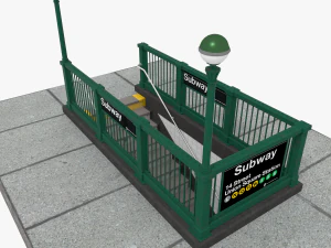 nyc subway entrance 3D Model