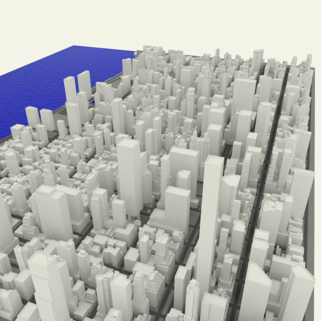 nyc midtown manhattan east 3D Модель .c4d .max .obj .3ds .fbx .stl .blend 