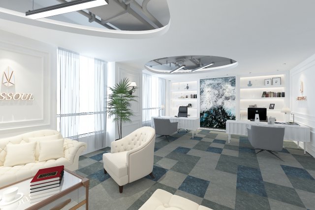 modern office 3D Model .c4d .max .obj .3ds .fbx .stl .blend 