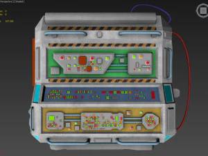 professional game-ready wall module terminal for doors 3D Model