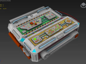 professional game-ready wall module terminal for doors 3D Model