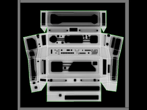 professional game-ready wall module terminal for doors 3D Model