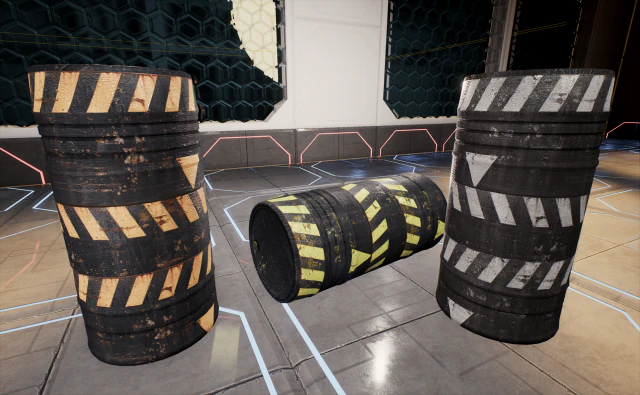 barils professionnels pr&ecirc;ts pour le jeu low-poly et high-poly uv relax Modèle 3D .c4d .max .obj .3ds .fbx .stl .blend 