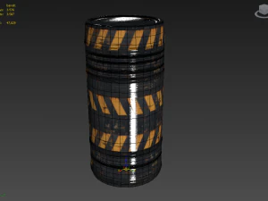 barils professionnels pr&ecirc;ts pour le jeu low-poly et high-poly uv relax Modèle 3D