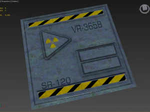 professional game-ready wall module plates safewarning 3D Model