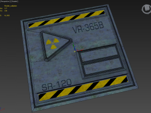 professional game-ready wall module plates safewarning 3D Model