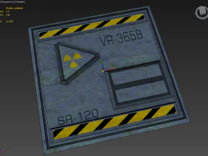 professional game-ready wall module plates safewarning 3D Model