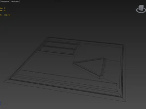 professional game-ready wall module plates safewarning 3D Model