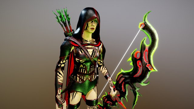 shade the night hunter walking animation Modello 3D .c4d .max .obj .3ds .fbx .stl .blend 