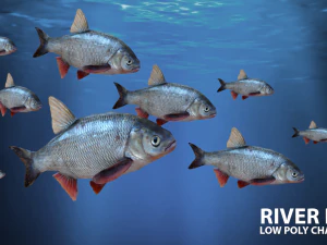 river fish low-poly 3D Model