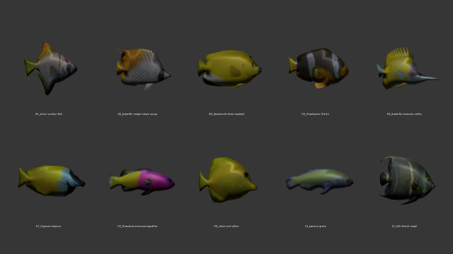 3D model Small Fish Animated VR / AR / low-poly