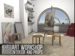 oficina de arte - interior e adere&ccedil;os Modelo 3D