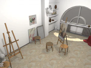 oficina de arte - interior e adere&ccedil;os Modelo 3D