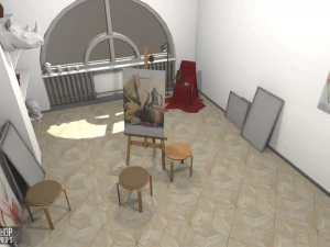 oficina de arte - interior e adere&ccedil;os Modelo 3D