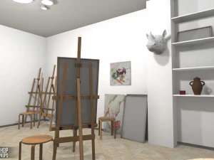 oficina de arte - interior e adere&ccedil;os Modelo 3D