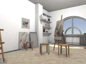 oficina de arte - interior e adere&ccedil;os Modelo 3D
