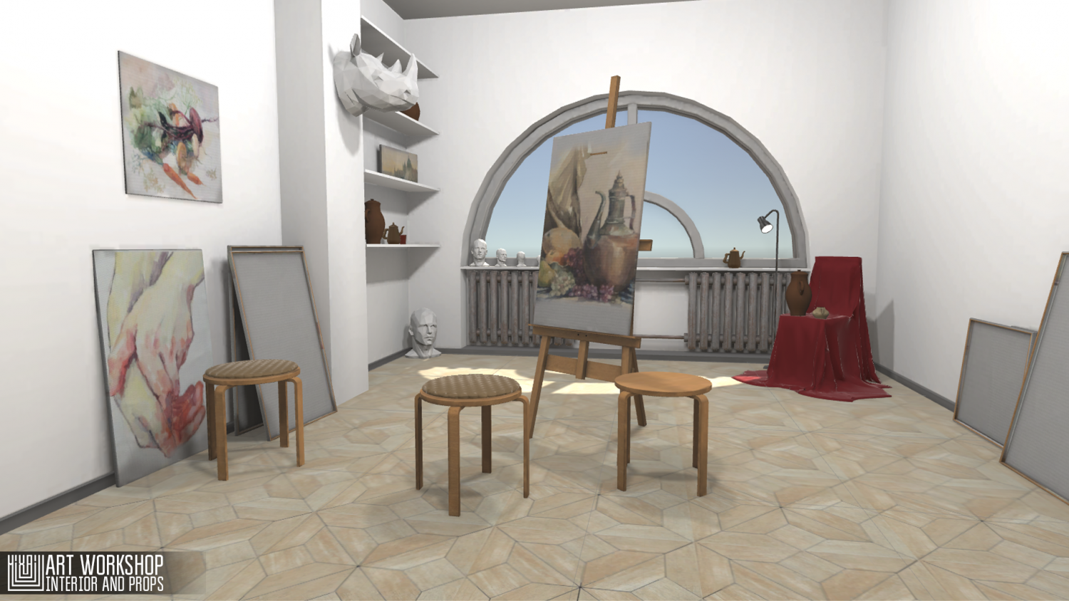 Art Workshop Interior And Props 3d Model In Exhibit 3dexport