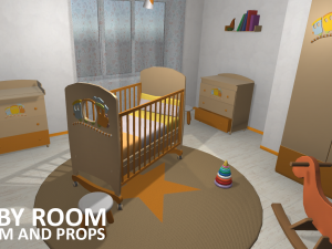 baby room - props and room 3D Модель