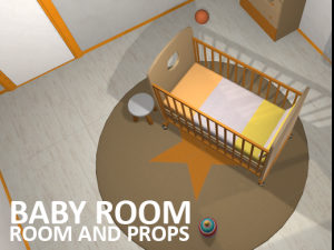 baby room - props and room 3D Модель