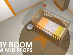 baby room - props and room 3D Модель