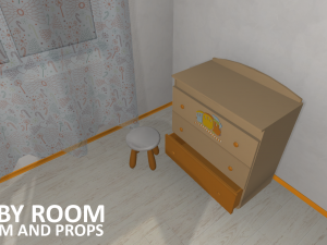 baby room - props and room 3D Модель