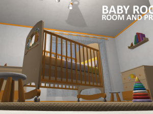 baby room - props and room 3D Модель