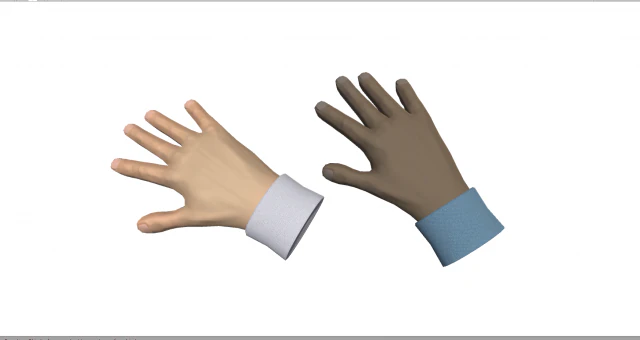 cartoon hands - animated 3D Model .c4d .max .obj .3ds .fbx .stl .blend