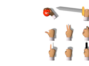 cartoon hands - animated 3D Model