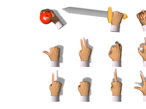 cartoon hands - animated 3D Model