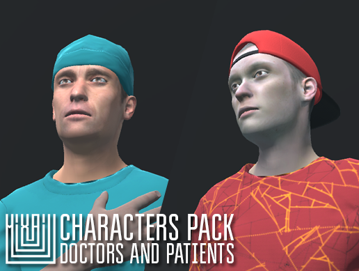 characters pack - doctors and patients Modelo 3D .c4d .max .obj .3ds .fbx .stl .blend 