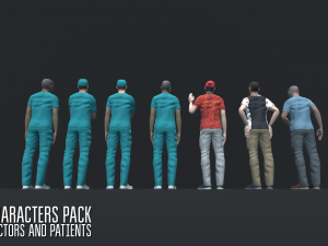characters pack - doctors and patients Modelo 3D