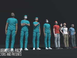 characters pack - doctors and patients Modelo 3D