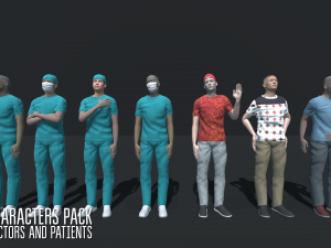 characters pack - doctors and patients Modelo 3D