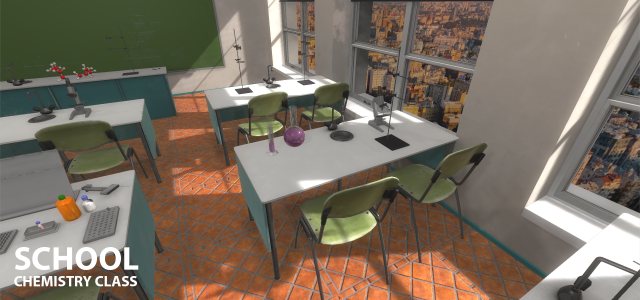 chemistry class - school 3D 模型 .c4d .max .obj .3ds .fbx .stl .blend 
