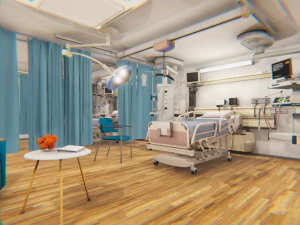 cl&iacute;nica - quarto de hospital Modelo 3D