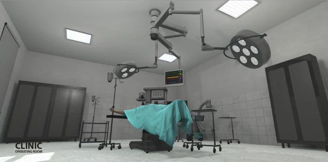 clinic - operating room 3D Model .c4d .max .obj .3ds .fbx .stl .blend 