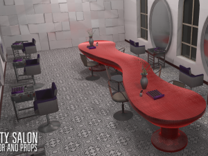 beauty salon - interior and props 3Dモデル