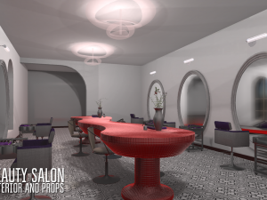 beauty salon - interior and props 3Dモデル