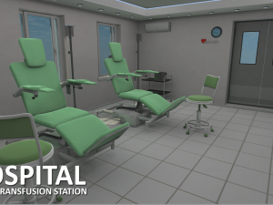 blood transfusion station - hospital 3D Model