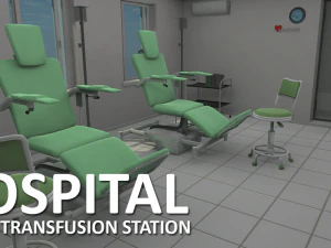 estaci&oacute;n de transfusi&oacute;n de sangre - hospital Modelo 3D