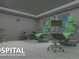 blood transfusion station - hospital 3D 모델
