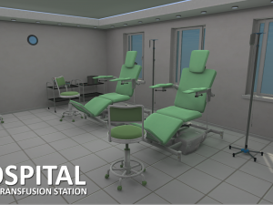 blood transfusion station - hospital 3D 모델